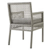 Modway Aura Dining Armchair Outdoor Patio Wicker Rattan Set of 2 EEI-3561-GRY-GRY Gray Gray