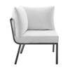 Modway Riverside Outdoor Patio Aluminum Corner Chair EEI-3569-SLA-CHA Gray White