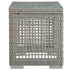 Modway Aura 3 Piece Outdoor Patio Wicker Rattan Set EEI-3595-GRY-GRY-SET Gray Gray