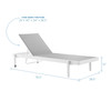 Modway Charleston Outdoor Patio Chaise Lounge Chair EEI-3610-WHI-GRY White Gray