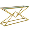 Modway Point 59" Brushed Gold Metal Stainless Steel Console Table EEI-3613-GLD Gold
