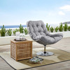 Modway Brighton Wicker Rattan Outdoor Patio Swivel Lounge Chair EEI-3616-LGR-GRY Light Gray Gray