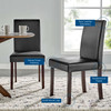 Modway Prosper Faux Leather Dining Side Chair Set of 2 EEI-3617-BLK Black