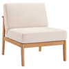 Modway Sedona Outdoor Patio Eucalyptus Wood Sectional Sofa Armless Chair EEI-3681-NAT-TAU Natural Taupe