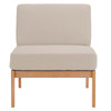 Modway Sedona Outdoor Patio Eucalyptus Wood Sectional Sofa Armless Chair EEI-3681-NAT-TAU Natural Taupe