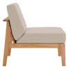 Modway Sedona Outdoor Patio Eucalyptus Wood Sectional Sofa Armless Chair EEI-3681-NAT-TAU Natural Taupe