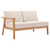 Modway Sedona 3 Piece Outdoor Patio Eucalyptus Wood Sectional EEI-3757-NAT-TAU-SET Natural Taupe