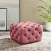 Modway Amour Tufted Button Square Performance Velvet Ottoman EEI-3776-DUS Dusty Rose