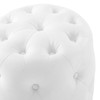 Modway Amour Tufted Button Round Faux Leather Ottoman EEI-3777-WHI White