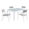 Modway Raleigh 5 Piece Outdoor Patio Aluminum Dining Set EEI-3796-WHI-GRY White Gray