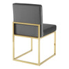 Modway Carriage Channel Tufted Sled Base Performance Velvet Dining Chair EEI-3806-GLD-CHA Gold Charcoal