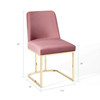 Modway Amplify Sled Base Performance Velvet Dining Side Chair EEI-3810-GLD-DUS Gold Dusty Rose