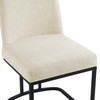 Modway Amplify Sled Base Upholstered Fabric Dining Side Chair EEI-3811-BLK-BEI Black Beige