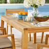 Modway Portsmouth 7 Piece Outdoor Patio Karri Wood Dining Set EEI-3813-NAT-SET Natural Taupe