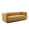 Modway Conjure Channel Tufted Velvet Sofa EEI-3885-COG Cognac