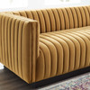 Modway Conjure Channel Tufted Velvet Sofa EEI-3885-COG Cognac