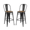 Modway Promenade Bar Stool Set of 2 EEI-3896-BLK-SET Black