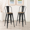 Modway Promenade Bar Stool Metal Set of 2 EEI-3899-BLK Black