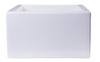 ALFI brand AB2418SB-W  24" White Smooth Thick Wall Fireclay Single Bowl Farm Sink