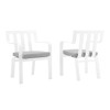 Modway Baxley Outdoor Patio Aluminum Armchair Set of 2 EEI-3961-WHI-GRY White Gray