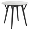 MODWAY Gallant 36" Round Performance Artificial Marble Dining Table Black White EEI-5514-BLK-WHI
