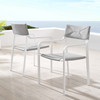 Modway Raleigh Outdoor Patio Aluminum Armchair Set of 2 EEI-3962-WHI-GRY White Gray