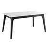 MODWAY Juxtapose 63" Rectangular Performance Artificial Marble Dining Table Black White EEI-5693-BLK-WHI