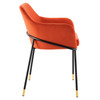 MODWAY Jovi Performance Velvet Dining Armchair Black Orange EEI-4671-BLK-ORA