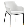 MODWAY Jovi Performance Velvet Dining Armchair Black White EEI-4671-BLK-WHI