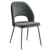 MODWAY Nico Performance Velvet Dining Chair Set of 2 Black Gray EEI-4673-BLK-GRY