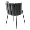 MODWAY Virtue Performance Velvet Dining Chair Set of 2 Black Gray EEI-4675-BLK-GRY
