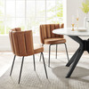 MODWAY Virtue Vegan Leather Dining Chair Set of 2 Black Tan EEI-4676-BLK-TAN