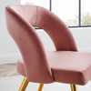 MODWAY Marciano Performance Velvet Dining Chair Gold Dusty Rose EEI-4680-GLD-DUS