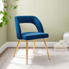 MODWAY Marciano Performance Velvet Dining Chair Gold Navy EEI-4680-GLD-NAV