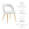MODWAY Marciano Performance Velvet Dining Chair Gold White EEI-4680-GLD-WHI