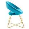 MODWAY Nouvelle Performance Velvet Dining Chair Set of 2 Gold Blue EEI-4681-GLD-BLU