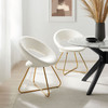 MODWAY Nouvelle Performance Velvet Dining Chair Set of 2 Gold White EEI-4681-GLD-WHI