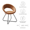 MODWAY Nouvelle Vegan Leather Dining Chair Set of 2 Black Tan EEI-4682-BLK-TAN