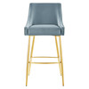 MODWAY Discern Performance Velvet Bar Stool Light Blue EEI-5473-LBU