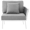 MODWAY Stance Outdoor Patio Aluminum Right-Facing Armchair White Gray EEI-5566-WHI-GRY