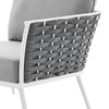 MODWAY Stance Outdoor Patio Aluminum Right-Facing Armchair White Gray EEI-5566-WHI-GRY