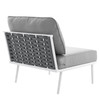 MODWAY Stance Outdoor Patio Aluminum Armless Chair White Gray EEI-5568-WHI-GRY