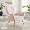 MODWAY Renata Button Tufted Performance Velvet Armchair Pink EEI-5020-PNK