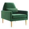 MODWAY Liliana Performance Velvet Armchair Emerald EEI-5021-EME