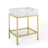 Modway Kingsley 26" Gold Stainless Steel Bathroom Vanity EEI-3995-GLD-WHI Gold White