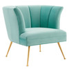 MODWAY Veronica Channel Tufted Performance Velvet Armchair Mint EEI-5023-MIN