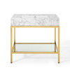 Modway Kingsley 36" Gold Stainless Steel Bathroom Vanity EEI-3997-GLD-WHI Gold White