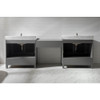 Design Element Estate 102" Double Sink Bathroom Vanity Modular Set in Gray