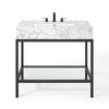 Modway Kingsley 36" Black Stainless Steel Bathroom Vanity EEI-3998-BLK-WHI Black White