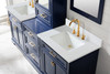 Design Element Milano 84" Double Sink Bathroom Vanity Modular Set in Blue ML-84MC-BLU